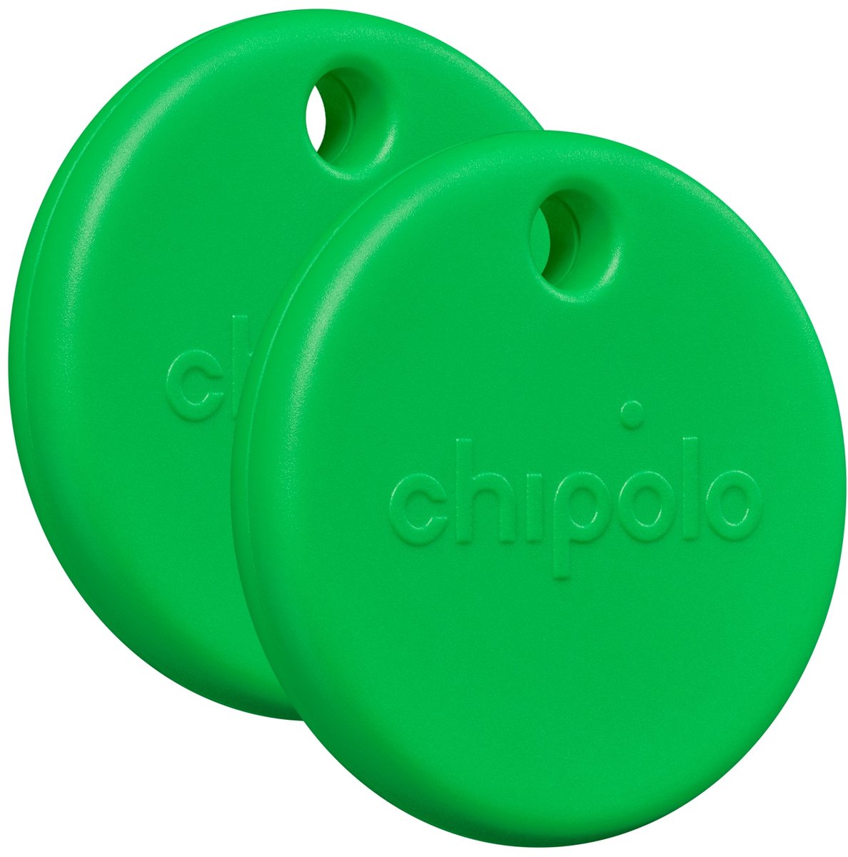 Chipolo Pop - Bluetooth Tracker & KeyFinder - Werkt met Apple Find My & Android Find My Device - Tracker Apple iPhone & Android - 120 dB - Groen - 2 Pack