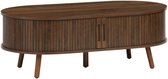 sweeek - Salontafel met 2 schuifdeuren en 3 vakken met houteffect 110 x 59 x 39cm - legacy