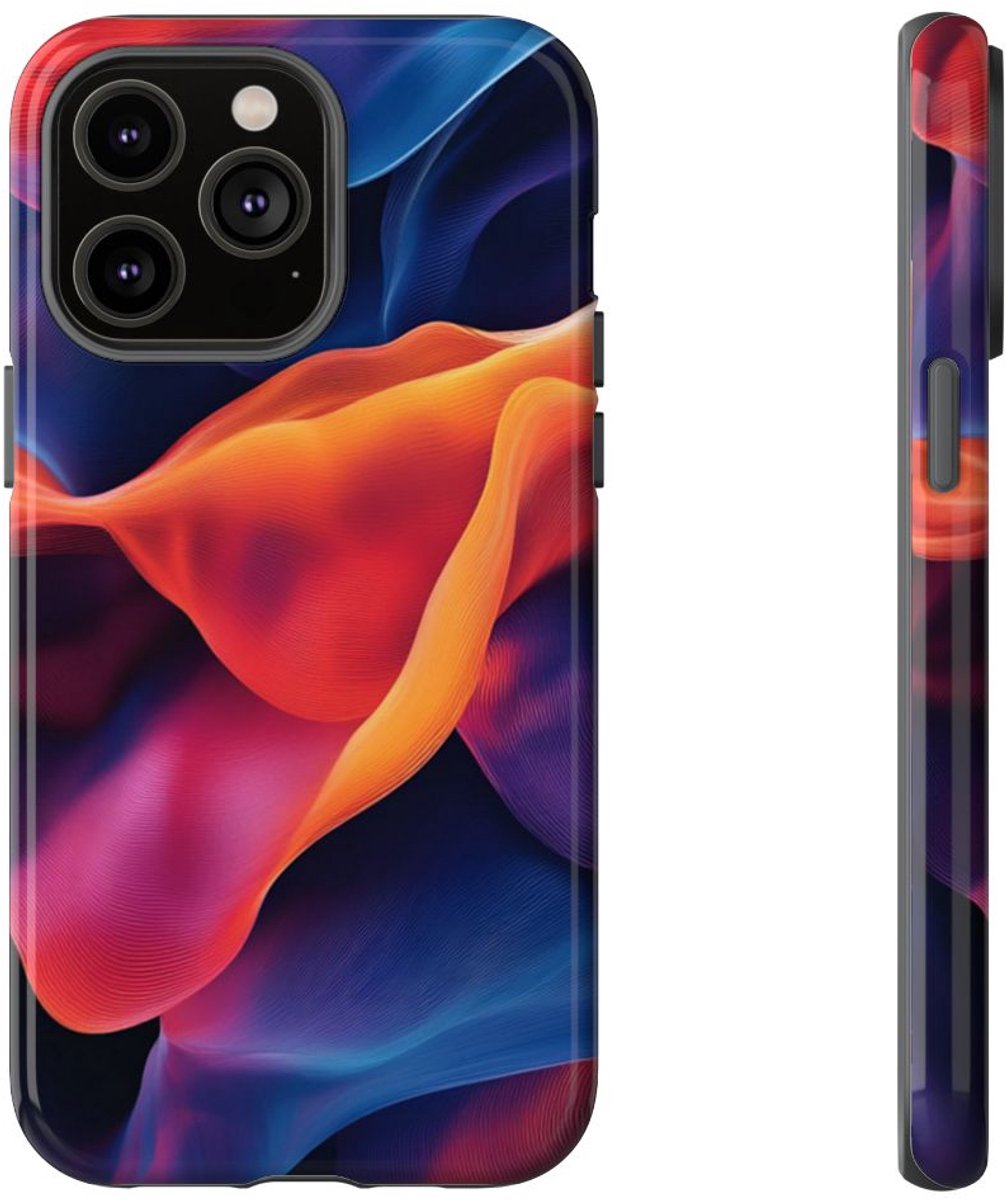 Levendige Abstracte Golven – Telefoonhoesje Geschikt voor iPhone 14 Pro Max