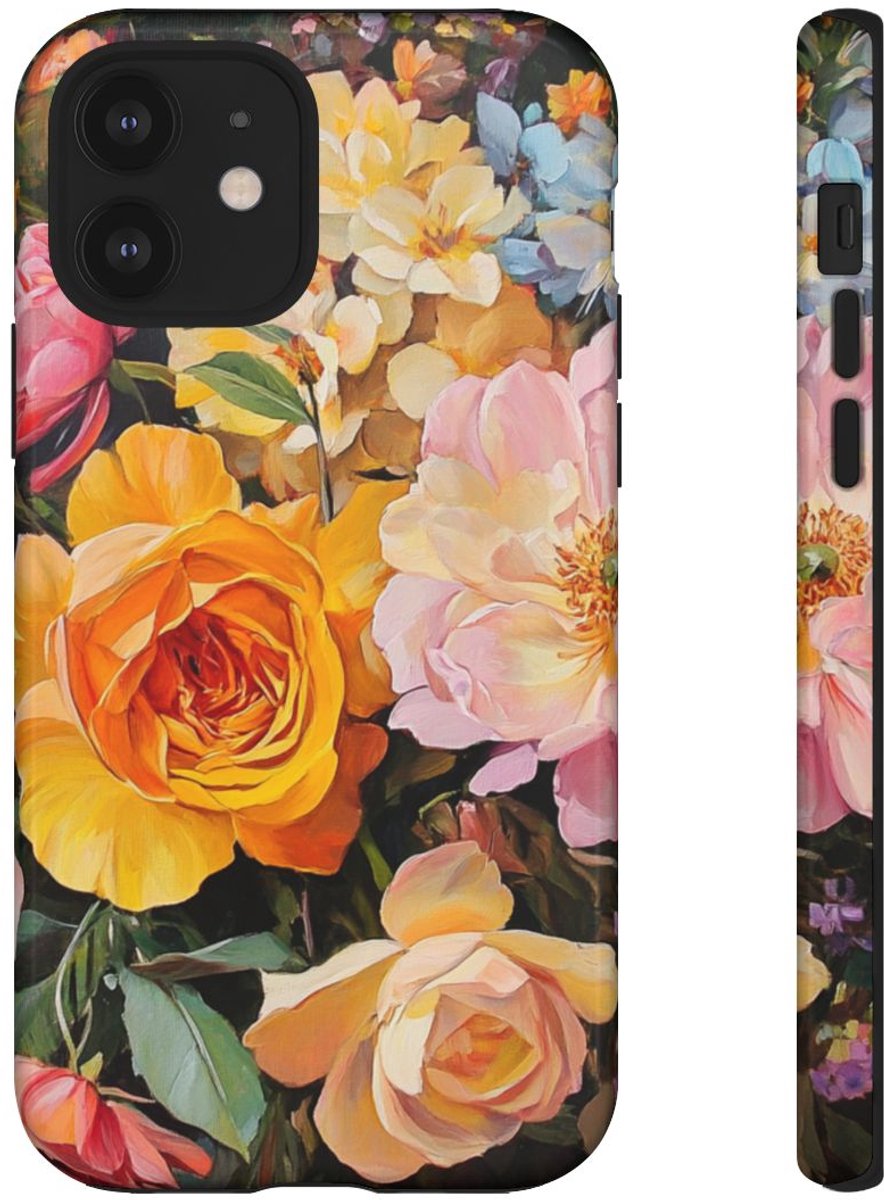 Kleurrijk Bloemenboeket Schildering – Telefoonhoesje Geschikt voor iPhone 12