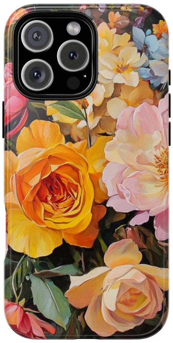 Kleurrijk Bloemenboeket Schildering – Telefoonhoesje Geschikt voor iPhone 16 Pro Max