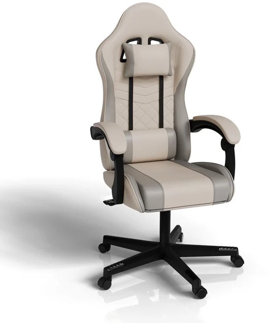 HyperSeat Gamingstoel Ergonomisch Beige/Lichtgrijs - Gamingstoel - €94,95