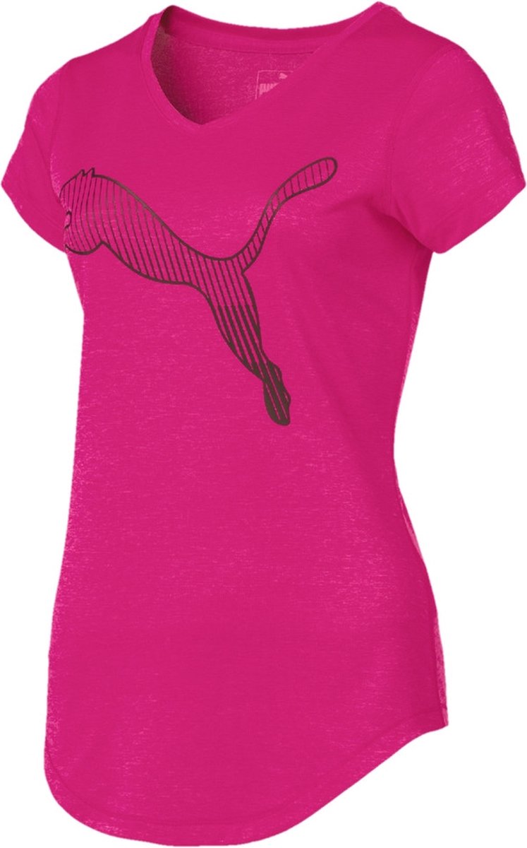 alarm skjorte Limited PUMA Heather Cat Tee Sportshirt Dames - Fuchsia Purple Heather | bol.com