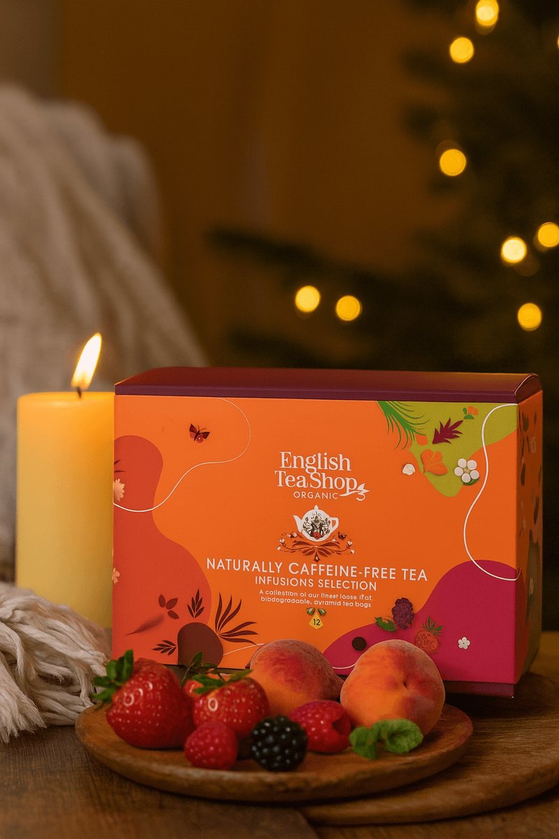 English Tea Shop - Giftbox “Cafeine-Free Tea Collection” - 12x Biologische Thee – Theegeschenk zonder cafeïne – Kruiden- & Vruchteninfusies