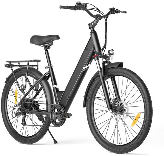 Vélo électrique Touroll J1 Pro 36 V 15,6 Ah 250 W - Zwart - Freins à disque hydrauliques - Autonomie 100 km - Shimano 7 vitesses