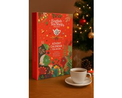 English Tea Shop - Tea Book Red Adventskalender – 25x Biologische Theezakjes – Luxe Theeboek voor December – Feestelijk Cadeau voor Theeliefhebbers