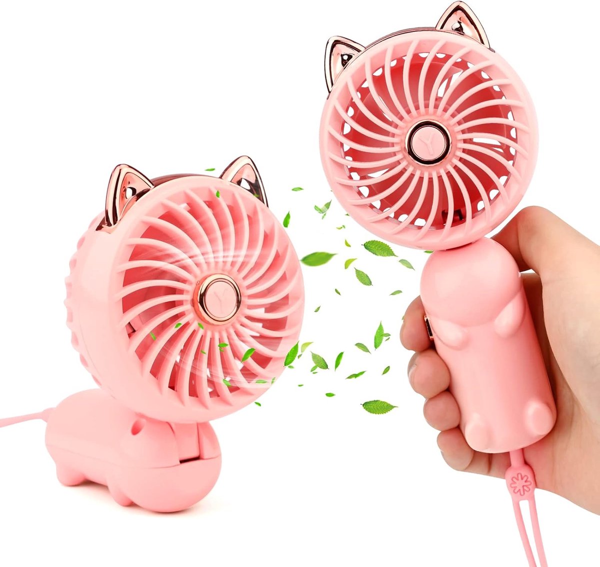 Roze Draagbare USB-Handventilator