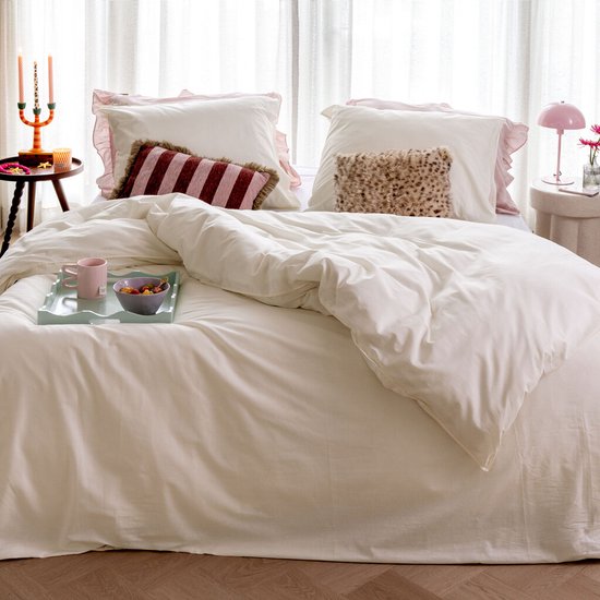 Dindi Home Dekbedovertrek Forever Colours - 140x220 - 100% katoen - Off White van Merkloos — afbeelding 4
