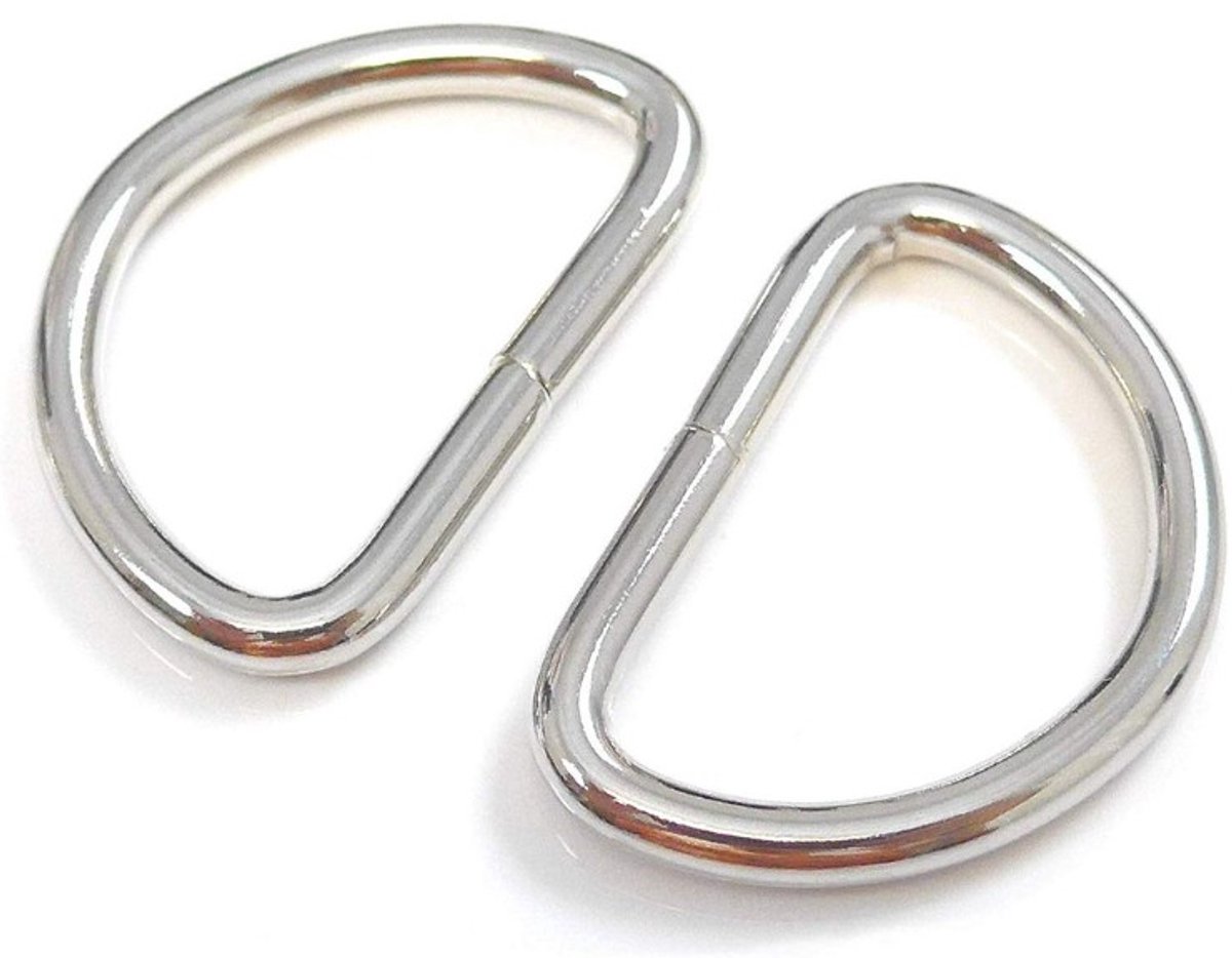 D-ring 20mm - zilver - 2 stuks