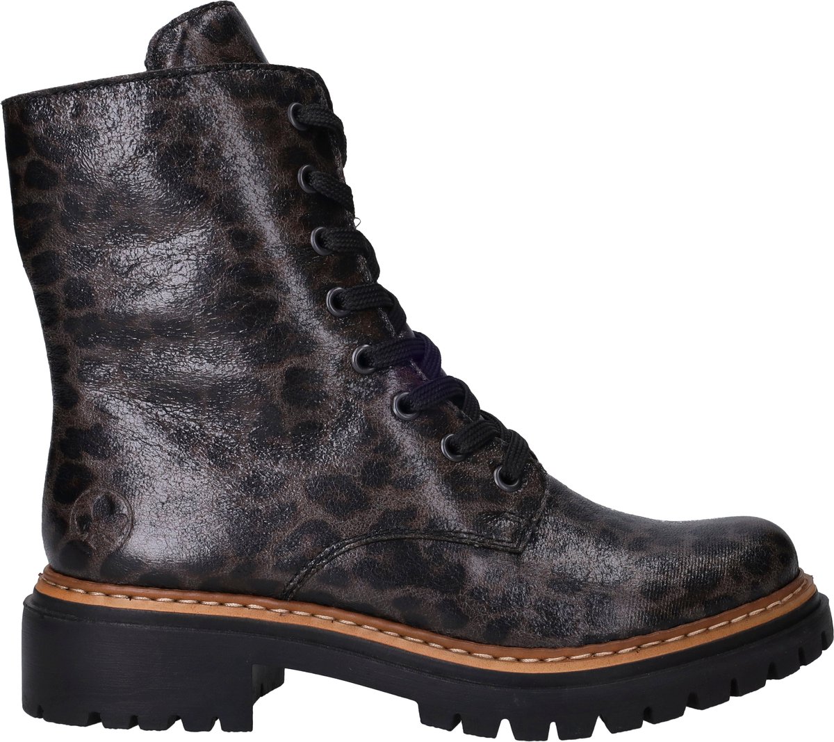 Rieker dames veterboot - Bruin multi - Maat 36