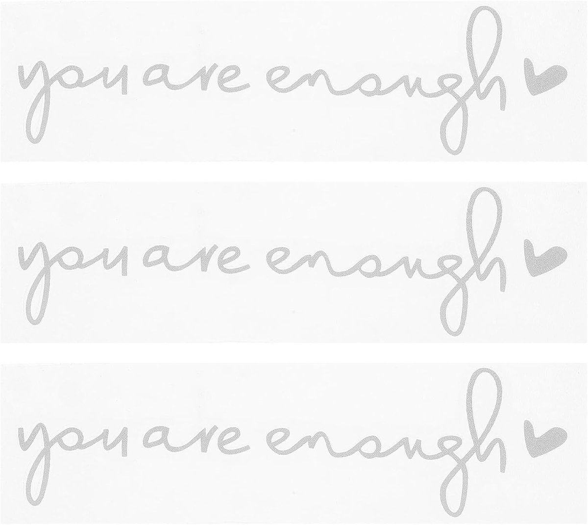 You Are Enough Achteruitkijkspiegelstickers - 3 Stuks Autoraam Stickers - Cosmetische Spiegel Stickers - Positieve Autospiegel Stickers Voor Voorruit - Vinylsticker