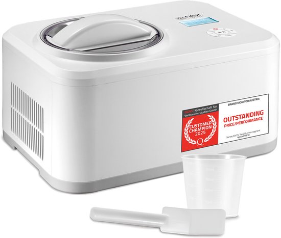 TZS First Austria ijsmachine - 1,5L - compressor - uitneembare roestvrijstalen container - receptenboekje - LCD-scherm - ijs & yoghurt - koel houden van Tzs First Austria — afbeelding 5