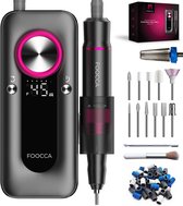 FOOCCA® Portable Pro - Elektrische Nagelvijl 45000 RPM - Draadloos & Oplaadbaar - Nagelfrees - Manicure en Pedicure Set - Eeltverwijderaar - 4000 mAh Accu - Broekriemclip - 12 Bitjes en 65 Schuurrolletjes (uitbreidbaar) - 2 Extra Accessoires