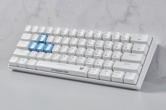 Predator Aethon 330 Keyboard – Gaming Toetsenbord – 60% TKL – Bedraad en draadloos – Verlichting – Qwerty - Wit