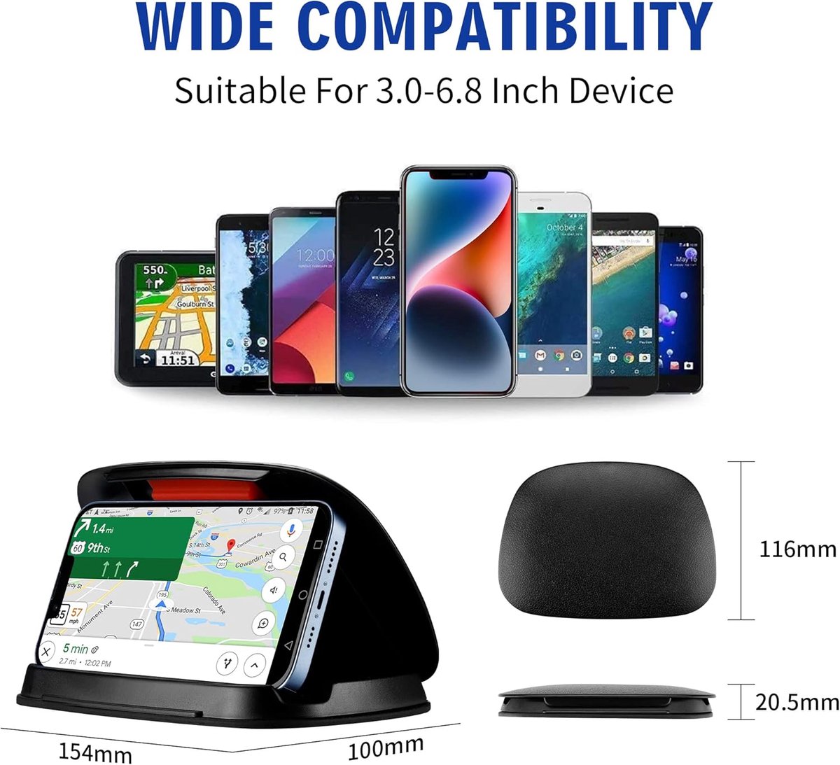 Auto Telefoon Houder, Dashboard Mount, Antislip Beanbag Wrijving GPS Houder Geschikt voor Garmin Nuvi TomTom – foto 5