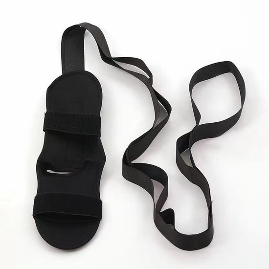 Yoga-stretchband met 7 lussen - zeer elastisch - Yoga Trainingen riem - Yoga Rekken Riem - Beenstrekkerband - Fascia Rekken Riem - Voor Pilates, Dans, Gymnastiek - 145*4 cm - Zwart — afbeelding 2