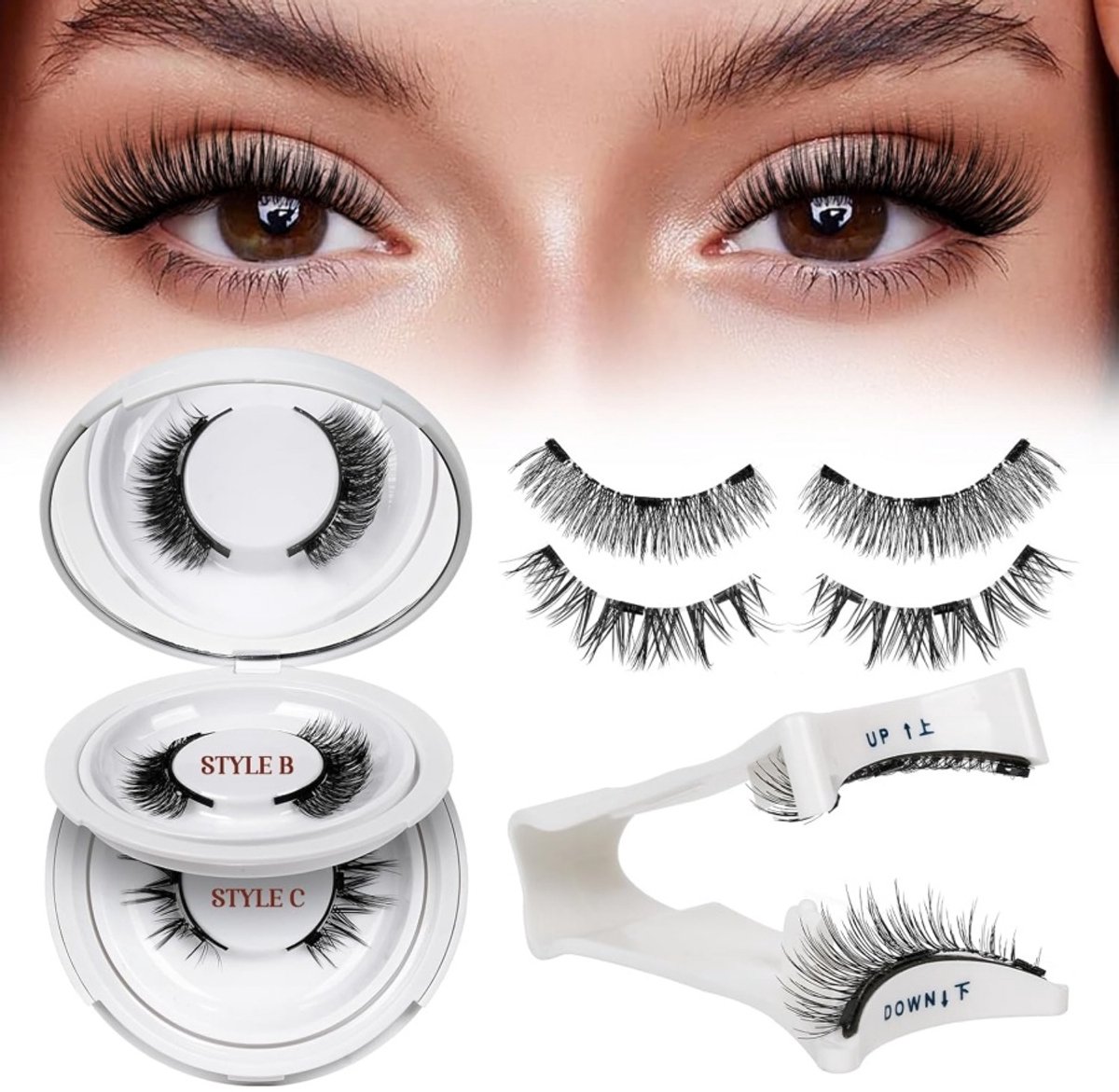 Daity Magnetische nepwimpers - herbruikbare magnetische wimpers - geen lijm nodig - Kattenoog natuurlijke wimperclusterset - gemakkelijk aan te brengen en te verwijderen（2 paar）