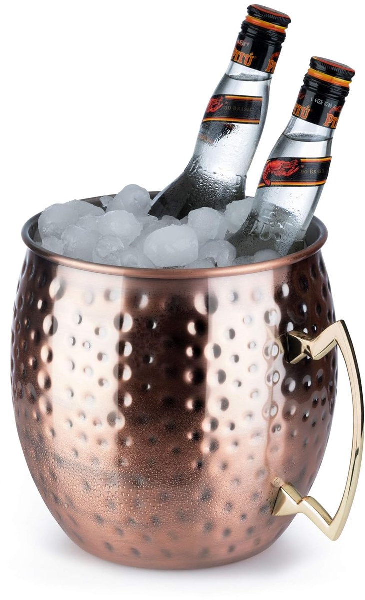 Buddy's Bar Moscow Mule flessenkoeler - wijnkoeler - antiek koper - rvs - 1 stuk
