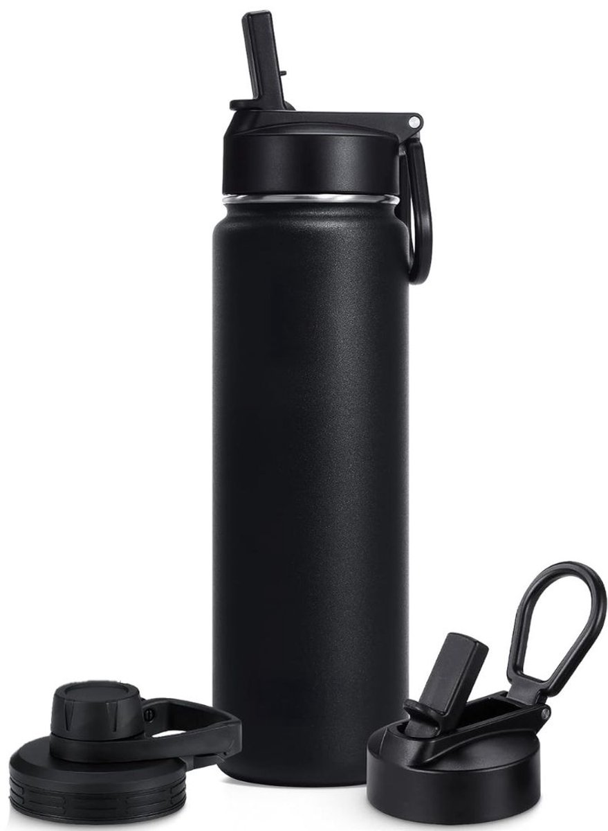 ASsentials® Drinkfles met Rietje - Sportfles - Waterfles - Volwassenen