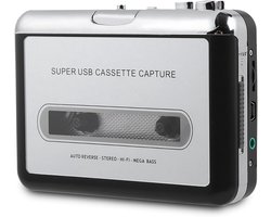 Portable Cassette Player Recorder Converter, Cassette Tape Naar MP3 Converter Converteert Banden Naar Digitale Bestanden Via USB