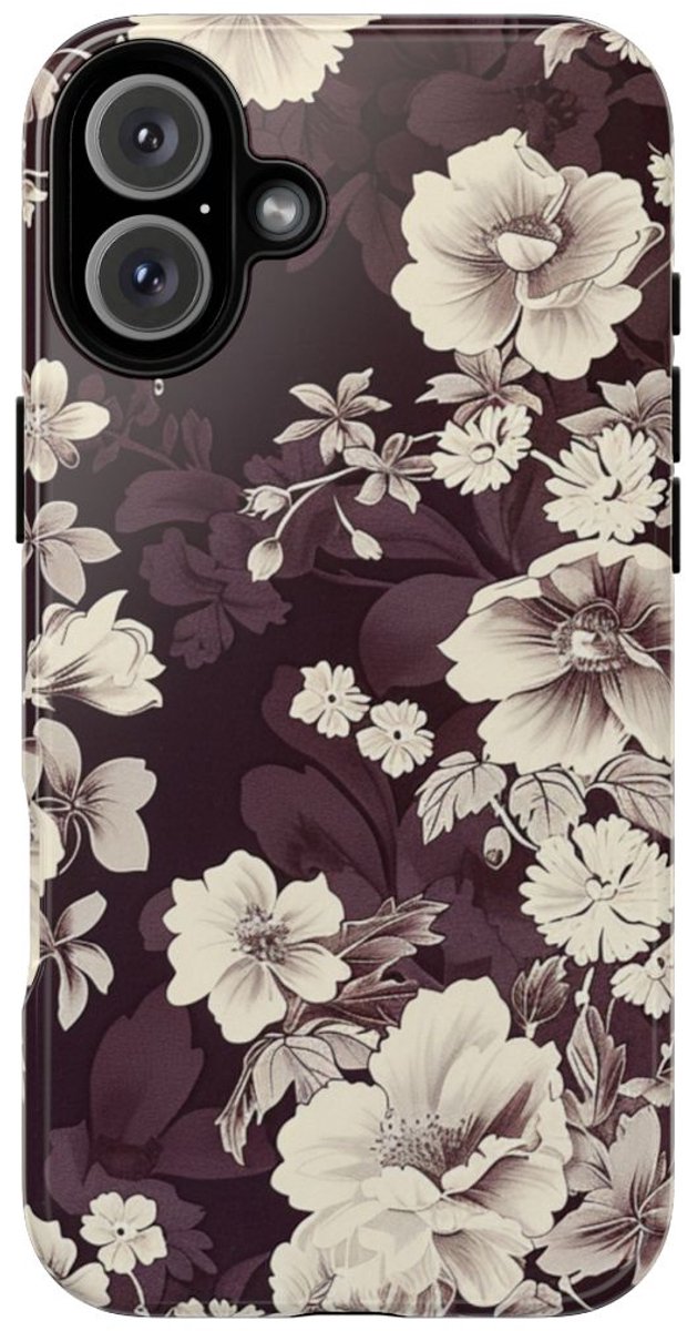 Vintage Witte Bloemenprint – Telefoonhoesje Geschikt voor iPhone 16 Plus