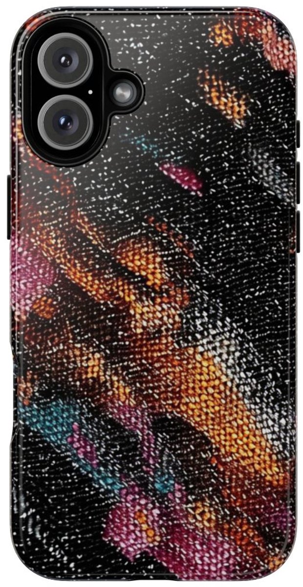 Abstract Kleurrijk Textielpatroon – Telefoonhoesje Geschikt voor iPhone 16 Plus