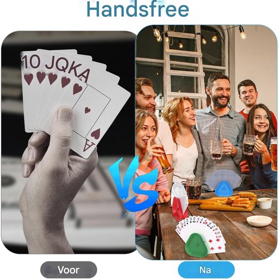 EXCITAT 4 stuks Speelkaartenhouder - Speelkaartenopbergdoos voor kinderen - Vier kleuren - Driehoekig ontwerp - Kunststof materiaal - Geschikt voor kinderen, volwassenen en senioren die UNO Extreme Poker spelen.