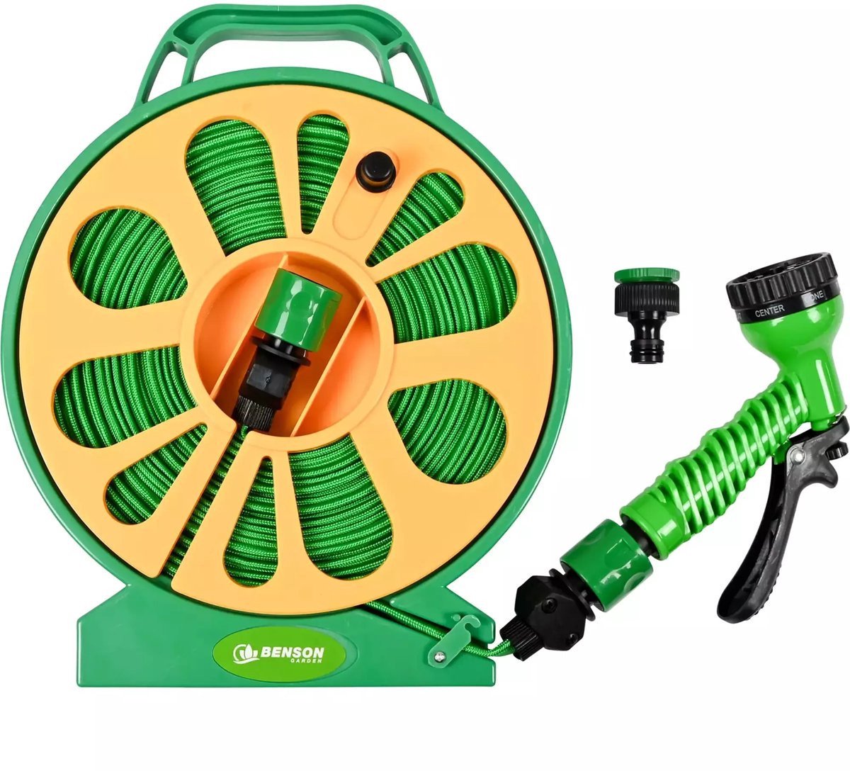 Tuinslangset 15 Meter - Haspel met Sproeikop - Compact - Muurhaspel - Waterslanghaspel