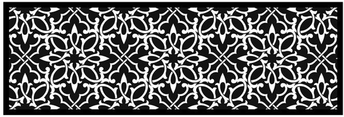 Deurmat Ornament Pattern antraciet - 50x150 cm
