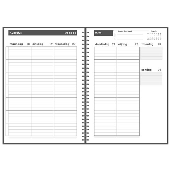 Huurdies® schoolagenda 2025 2026 – Van augustus 2025 t/m juli 2026 – A5 - Forex omslag