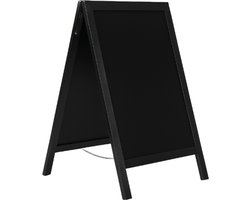 BRASQ Krijtstoepbord zwart - 55x 85 CM - Krijtbord - Reclamebord - Stoepbord - Dubbelzijdig - Voor Binnen en Buiten - Horeca