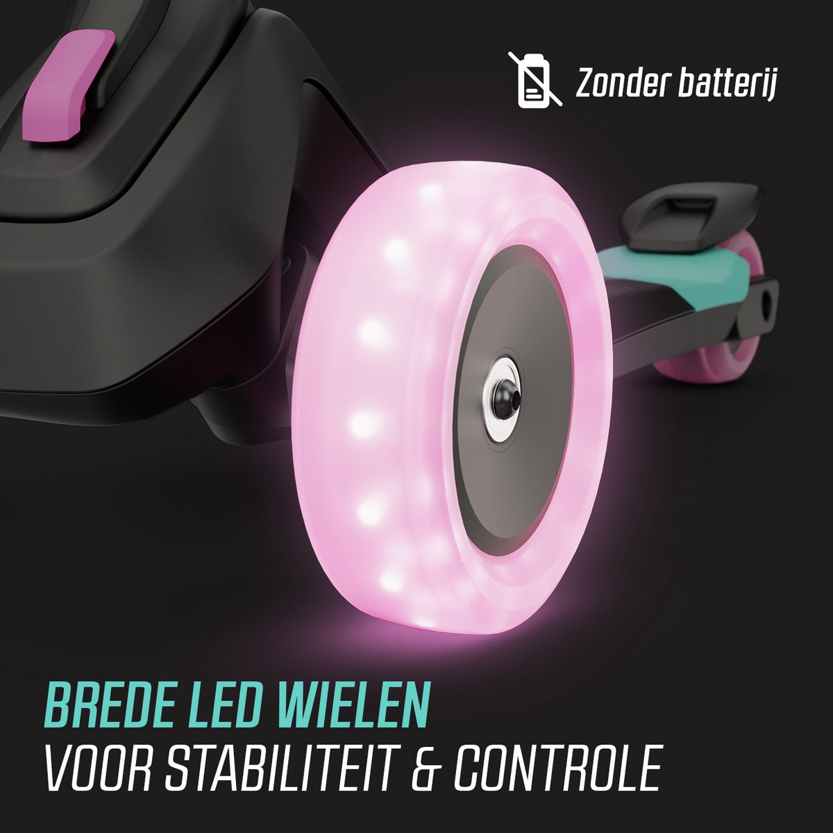 BERG Nexo Kinderstep - Step 3 wielen - Vanaf 2 jaar - Opvouwbaar - In hoogte verstelbaar - Incl. LED wielen - Mint — afbeelding 4