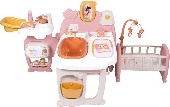 Smoby Baby nurse - Poppenmeubel - babyhuis voor pop tot 42cm - keuken, badkamer en slaapkamer - veel accessoires