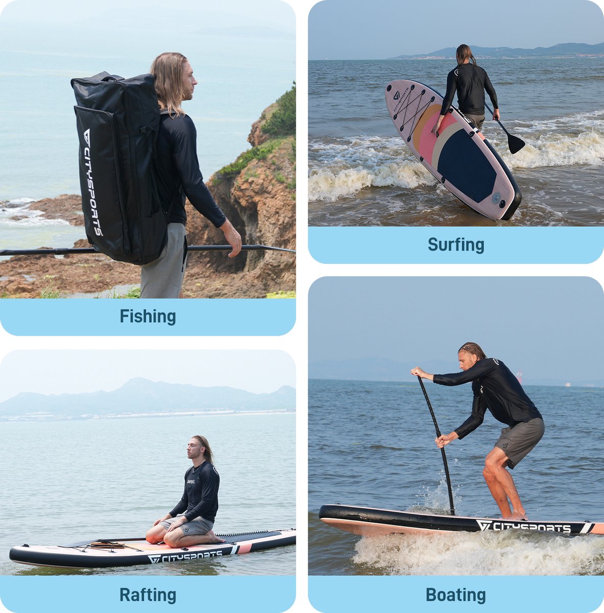 CITYSPORTS SUP Board - Paddle Board - Opblaasbaar Paddle Board - Verstelbare Peddel - Complete Set - 320 cm - Max. 160 kg – foto 3