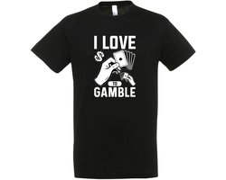 I Love To Gamble - T-shirt - Gokken t-shirt - Grappig Cadeau - Heren - grappig feest - kaartspel - Poker - kaarten - spel - casino - gokken - Maat L