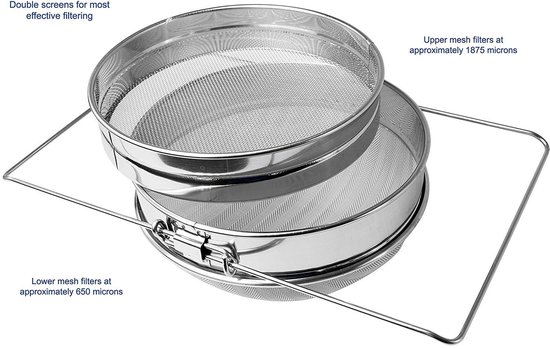 ZffXH Honey Stainless Steel Double Bee Sieve Debris Strainer Filter van ZffXH — afbeelding 2