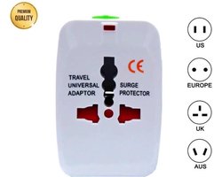 TravelBuddy Universele Wereldstekker - Internationale Reisstekker voor 150+ landen - Amerika (USA) - Australië - Azië - Engeland (UK) - Zuid Amerika - Afrika - Reis Adapter - Wereld Stekker - Oplader – Wit