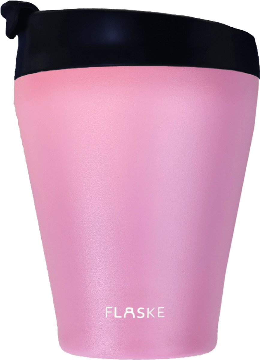 FLASKE Koffiebeker Coffee Cup 200ML - Flower - RVS Koffiebeker to Go van 200ML