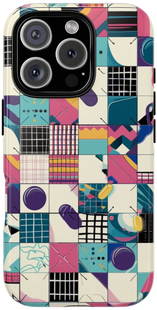 Kleurrijk Abstract Geometrisch Patroon – Telefoonhoesje Geschikt voor iPhone 16 Pro