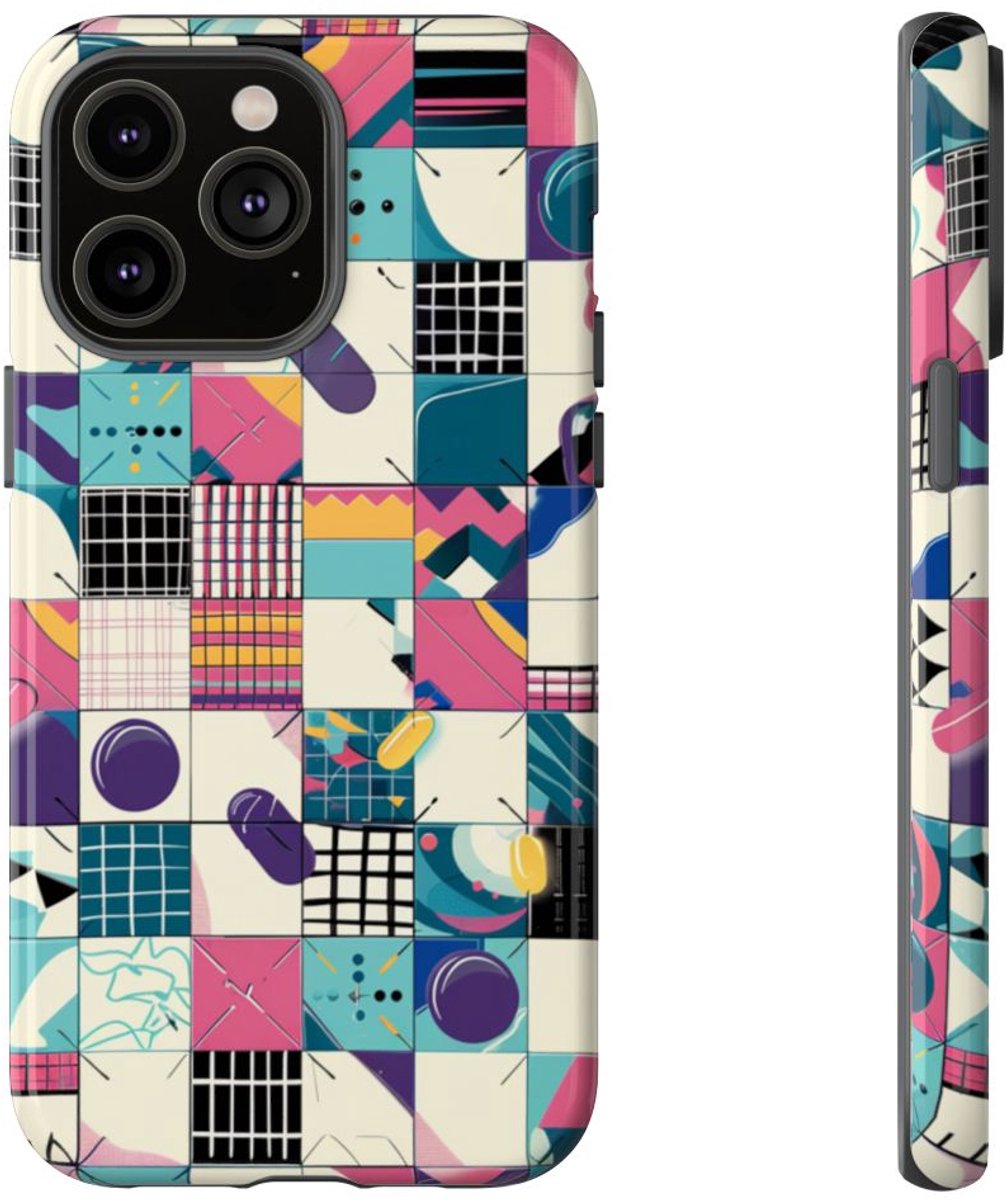 Kleurrijk Abstract Geometrisch Patroon – Telefoonhoesje Geschikt voor iPhone 14 Pro Max