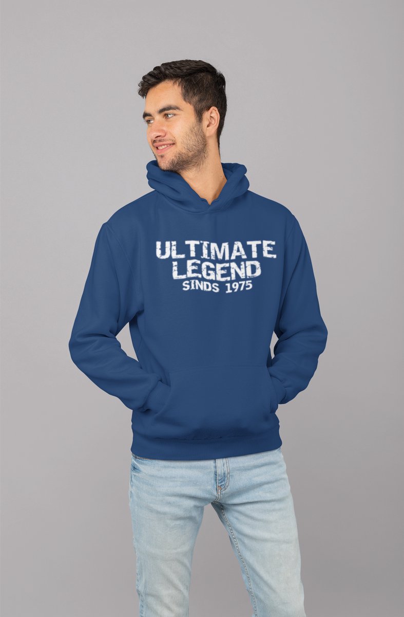 1975 Jaar Navy Hoodie heren - Maat XL - Ultimate Legend - Verjaardag Cadeau Mannen - Limited Edition
