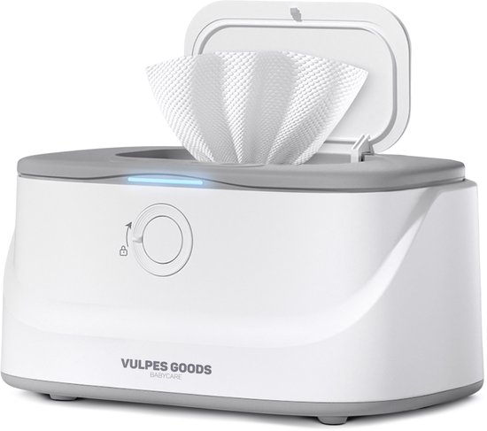 Vulpes Goods® BabyCare - Billendoekjes Verwarmer PRO - Vochtige Doekjes Verwarmer - Billendoekjesdoos - 3 Warmtestanden & fast heating - Nachtlampfunctie - Kinderslot - Wit