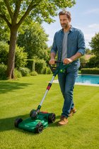 Fameilleur-elektrische minigrasmaaier- Lichtgewicht en Compact voor Kleine Gazons tot 50 m² - Aanpasbare Maaihoogte en Hakselmes- gras maaier- elektrisch- maaien- Draadloos, Aanpasbare Maaihoogte, Hakselmes, en Eenvoudig Opbergen- mini grasmaaier
