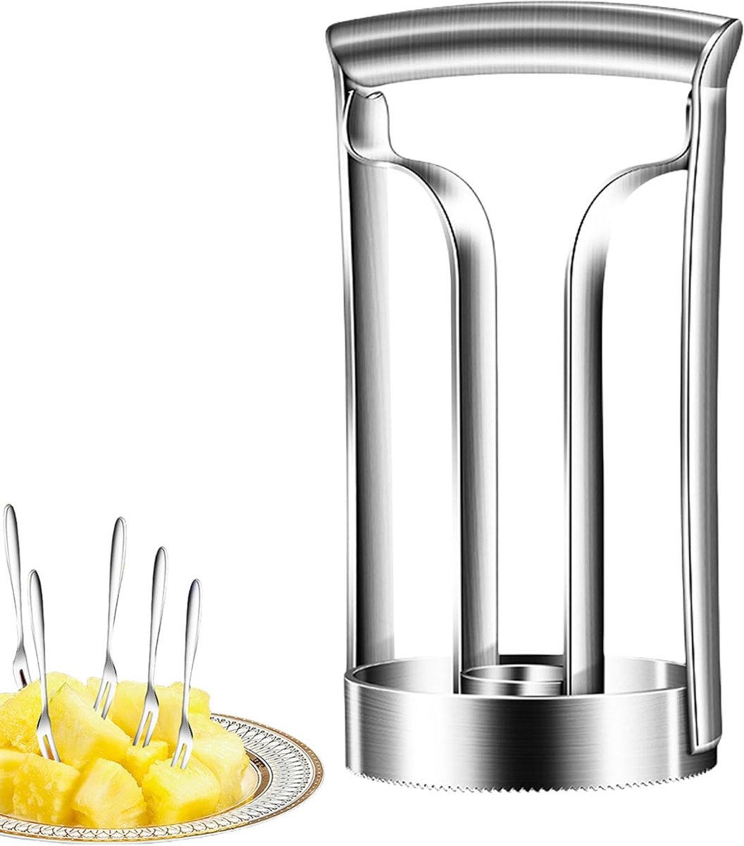 Ananassnijder - Fruitschilmachine - RVS 2-In-1 Ontkerningsgereedschap Voor Groenten, Fruit, Ananas, Paprika En Mango
