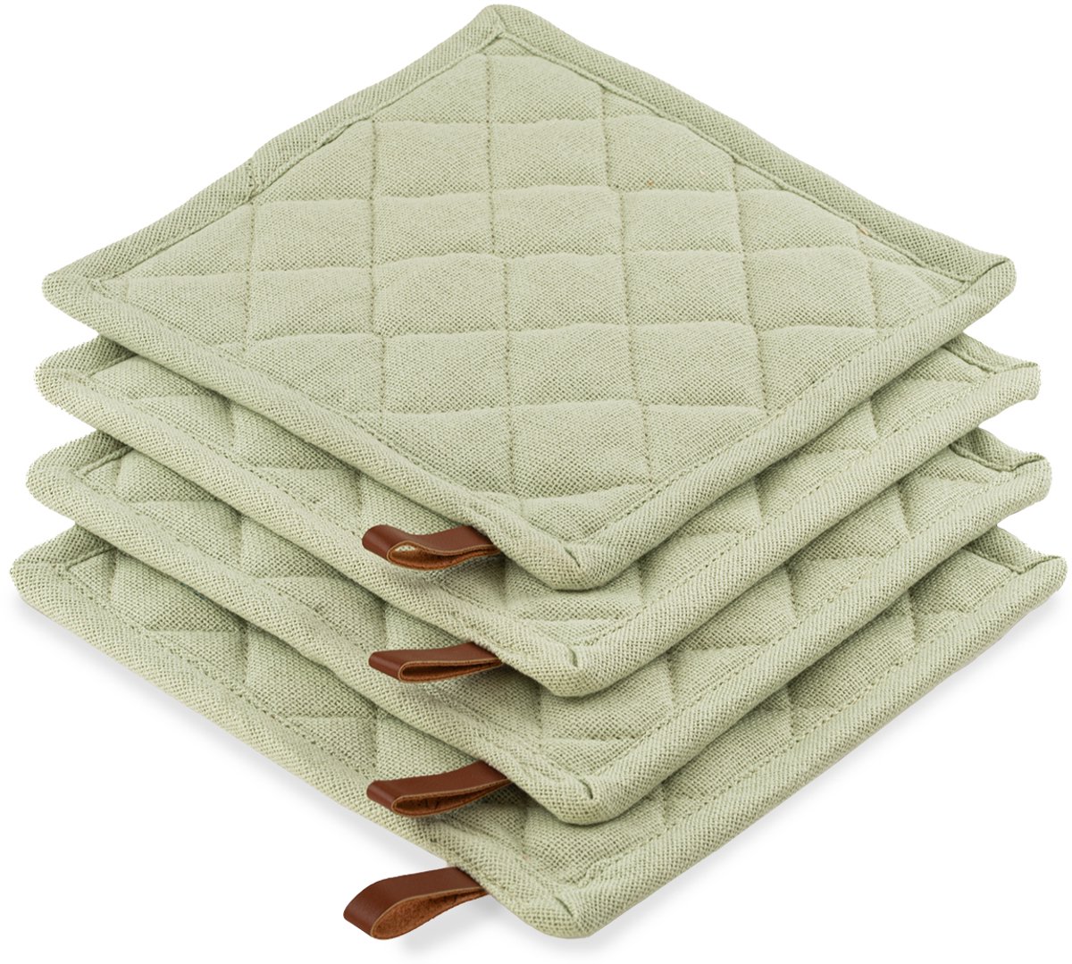CH&F Pannenlap 4 stuks | Richmond Celadon | Pannenlap Groen | 20x20cm