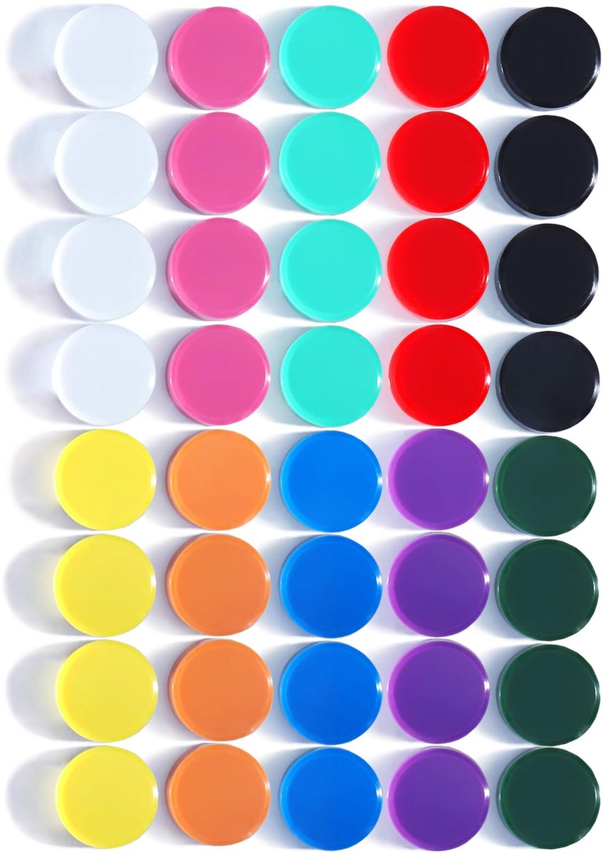 40 Stuks Ronde Koelkastmagneten - Sterke Mini Magneetjes voor Whiteboard - 10 Kleuren