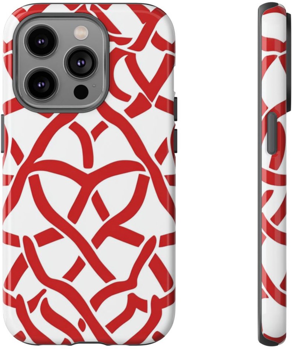 Rood Keltisch Knoopmotief – Telefoonhoesje Geschikt voor iPhone 14 Pro