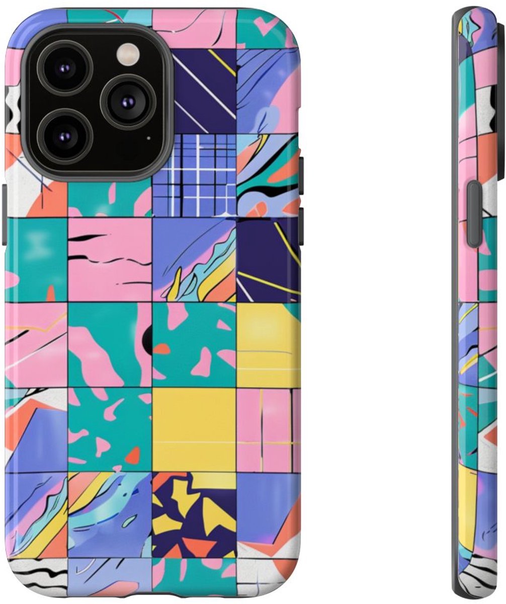 Kleurrijk Abstract Geometrisch Patroon – Telefoonhoesje Geschikt voor iPhone 14 Pro Max