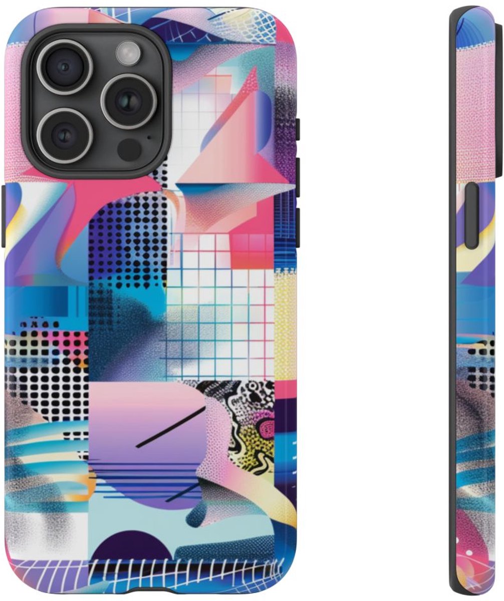 Kleurrijk Abstract Geometrisch Patroon – Telefoonhoesje Geschikt voor iPhone 15 Pro Max