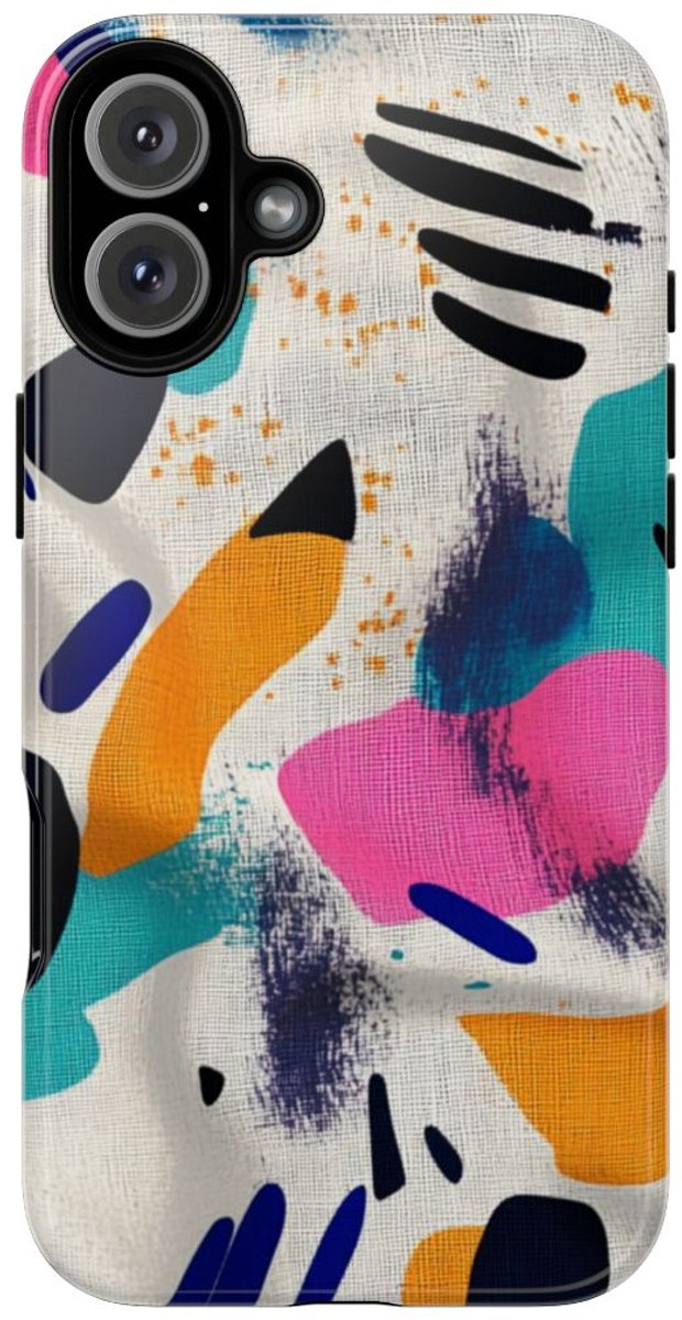 Kleurrijk Abstracte Vormenpatroon – Telefoonhoesje Geschikt voor iPhone 16 Plus